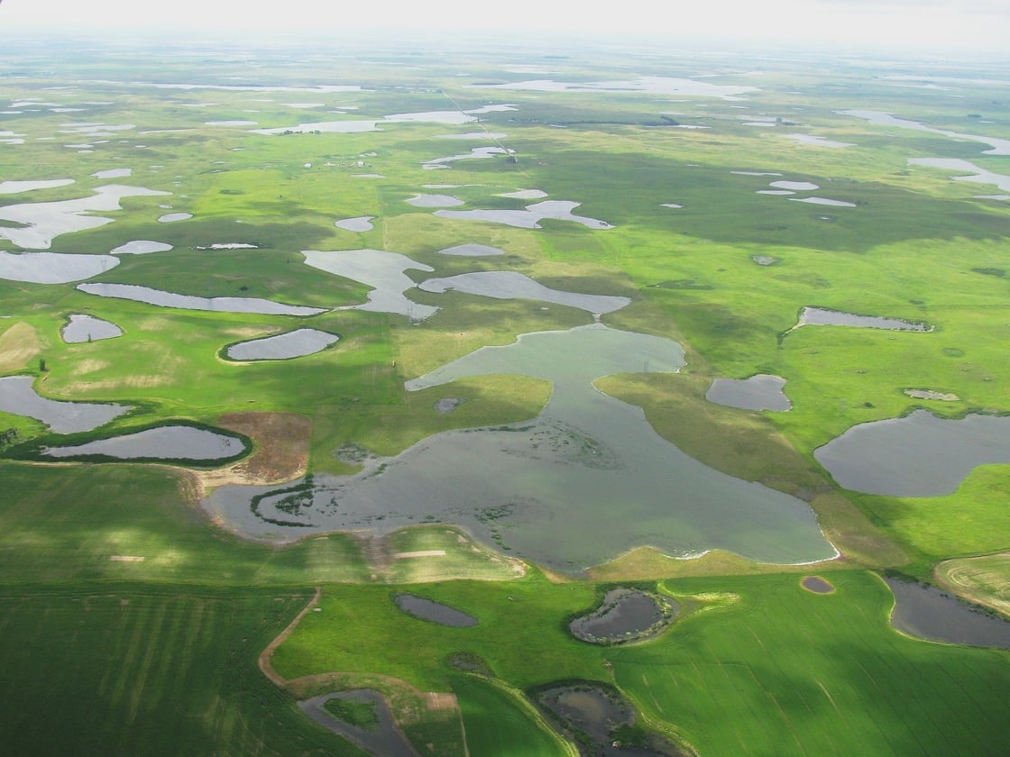 prairie pothole aerial view
